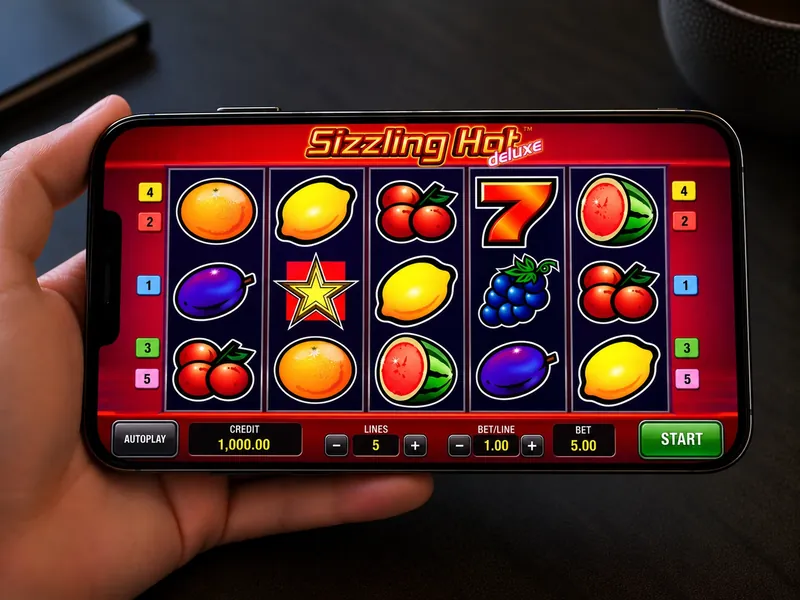 Sizzling Hot Deluxe na ekranie smartfona